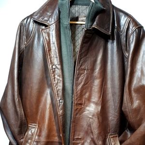 Danier mens leather long coat L